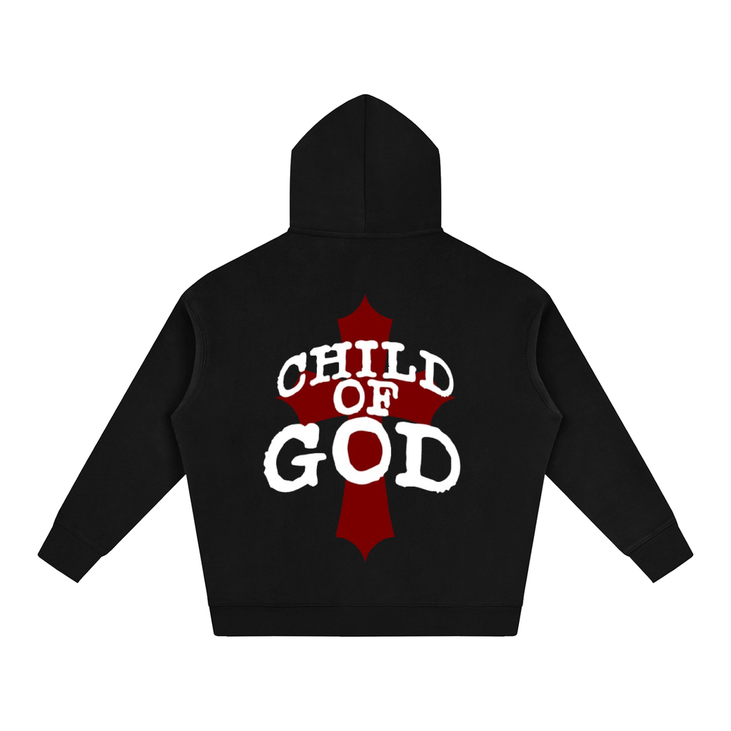 Child of God Baggy Hoodie (BLACK AND RED)
